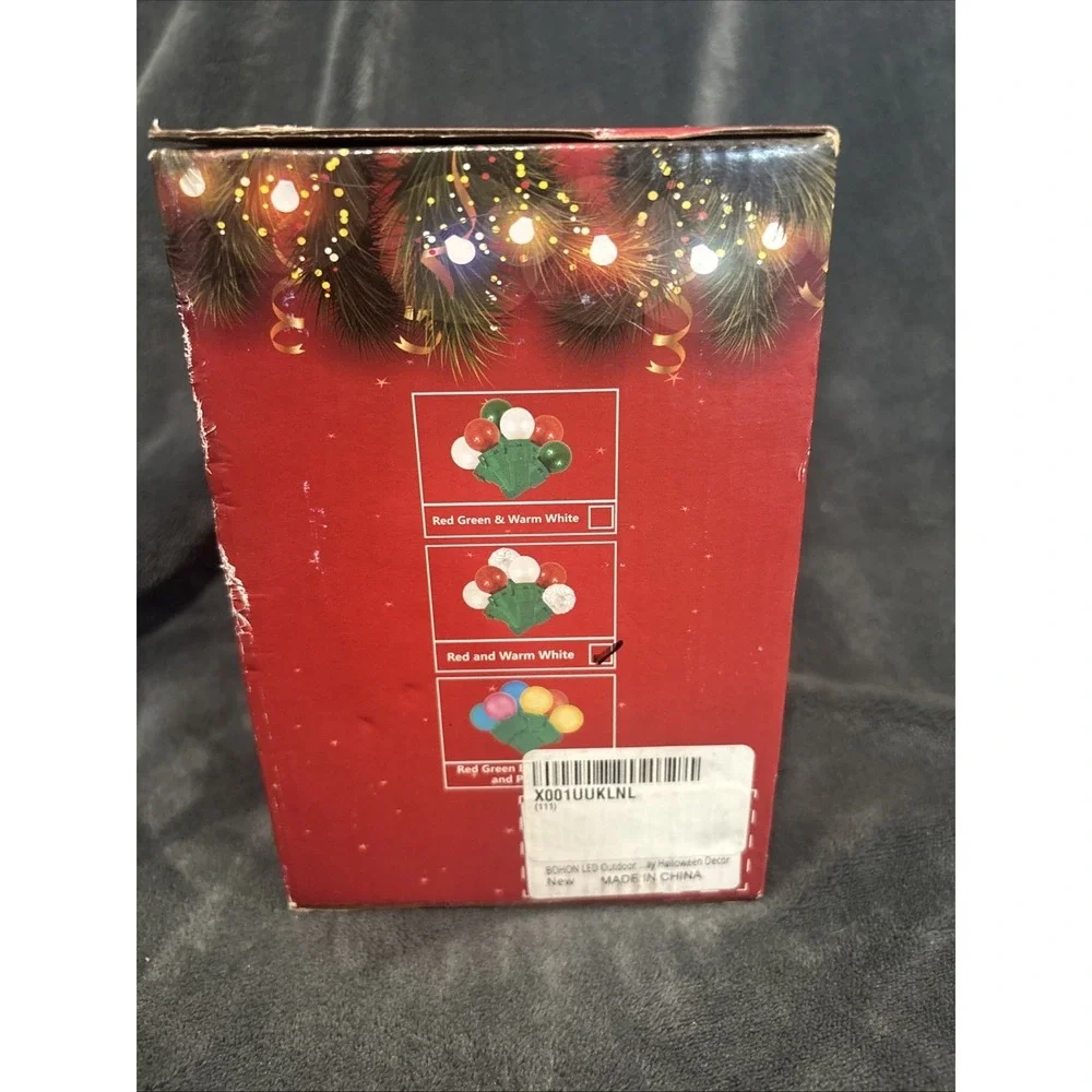 BOHON Christmas Lights Outdoor 24FT 70 LED G15 Multi Color Globe Christmas St...